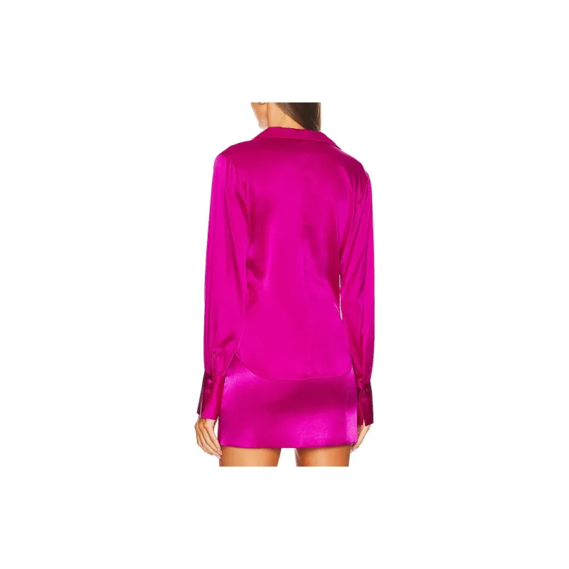 GANNI Long-Sleeved Dresses Women's Magenta-2