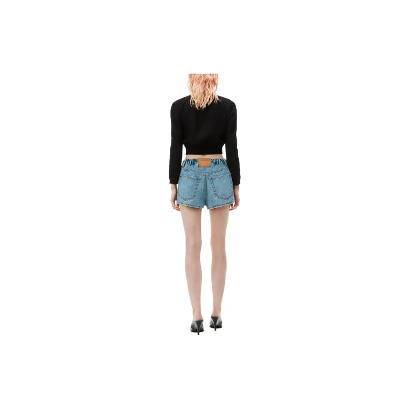 Alexander Wang FW24 Denim Shorts Women's Light Blue-2