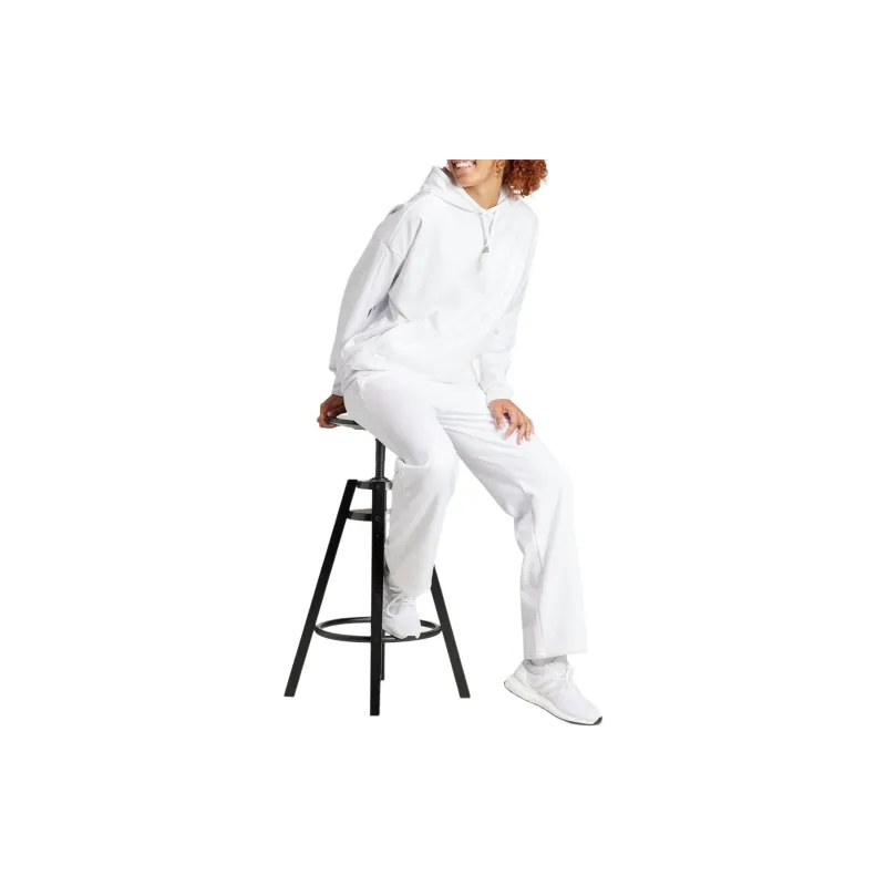 Adidas Embossed Monogram Fleece Pants Knitted Sports Pants Women's White-4