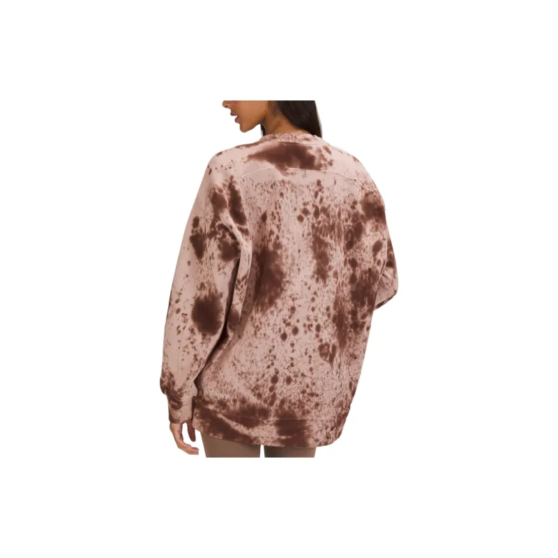 Lululemon Perfectly Oversized Sweatshirt Women's Marble Dyeing Silk Red Brown-1