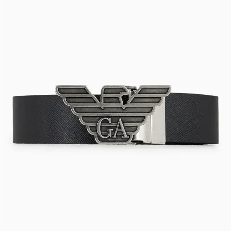 EMPORIO ARMANI Gift Box With Reversible Belt In Saffiano Leather And Interchangeable Buckle-2