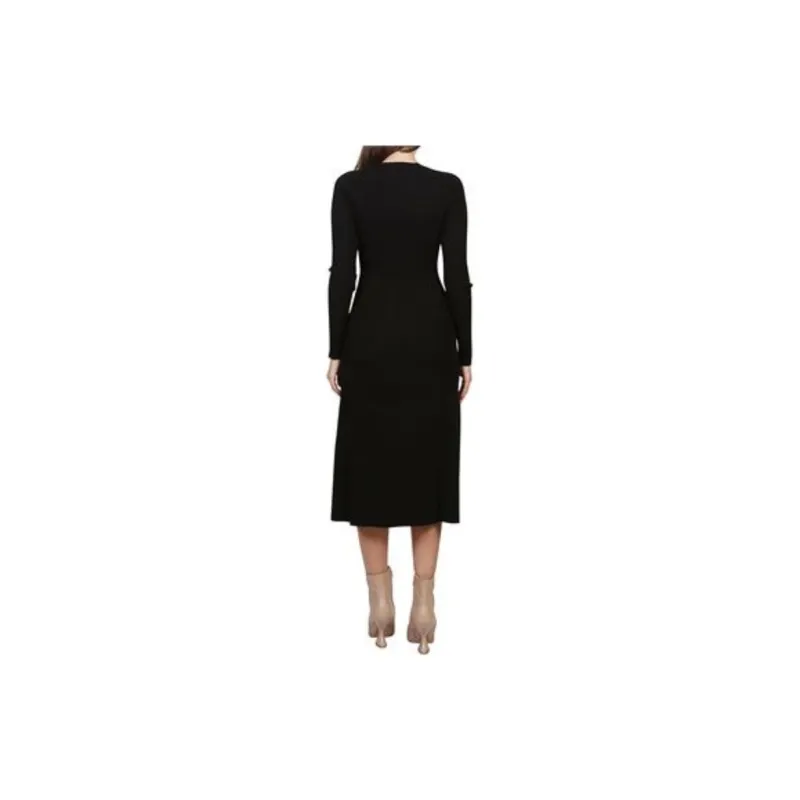 PAROSH Long-Sleeved Dresses Women's Black-3