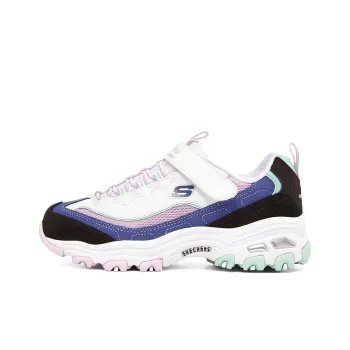 Skechers Low Top Kids Lifestyle Shoes White Blue Pink Teenagers