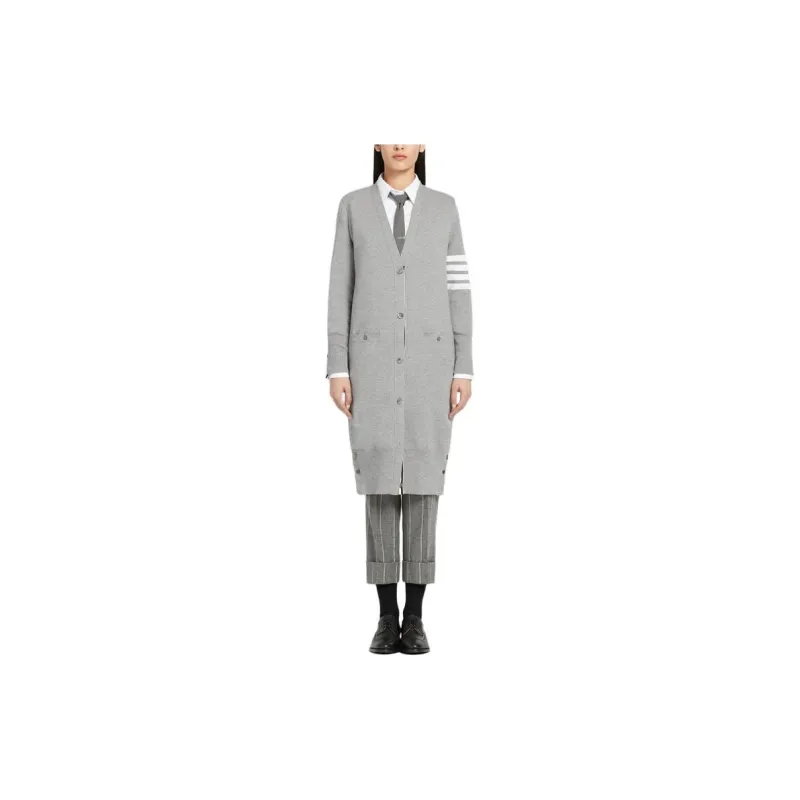 THOM BROWNE 4 Bar Detail Longline Cardigan-3