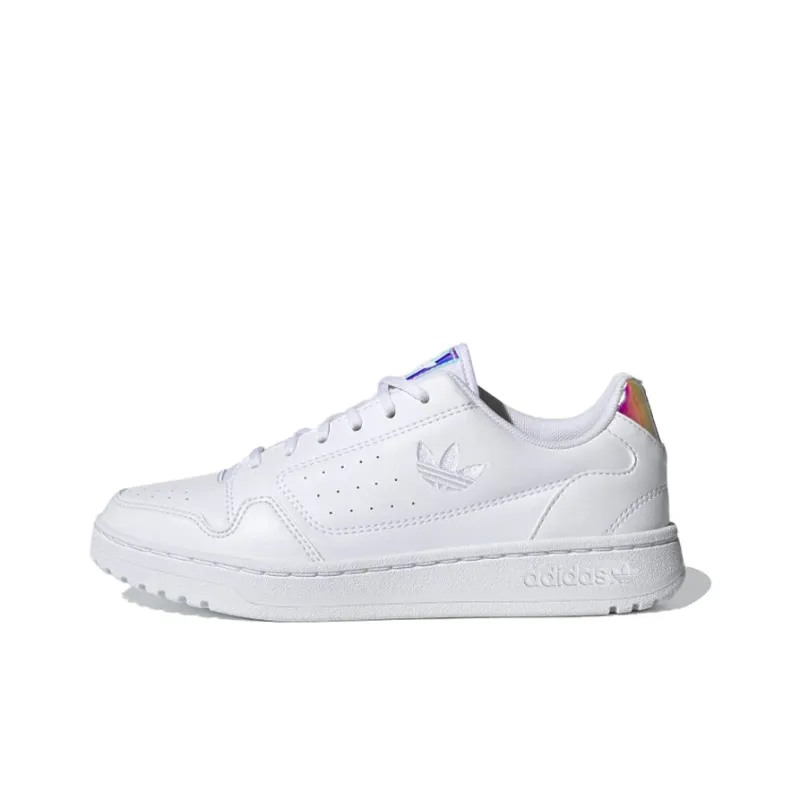 Adidas Originals NY 90 J Laser Low Top Skateboard Shoes White Teenagers-0