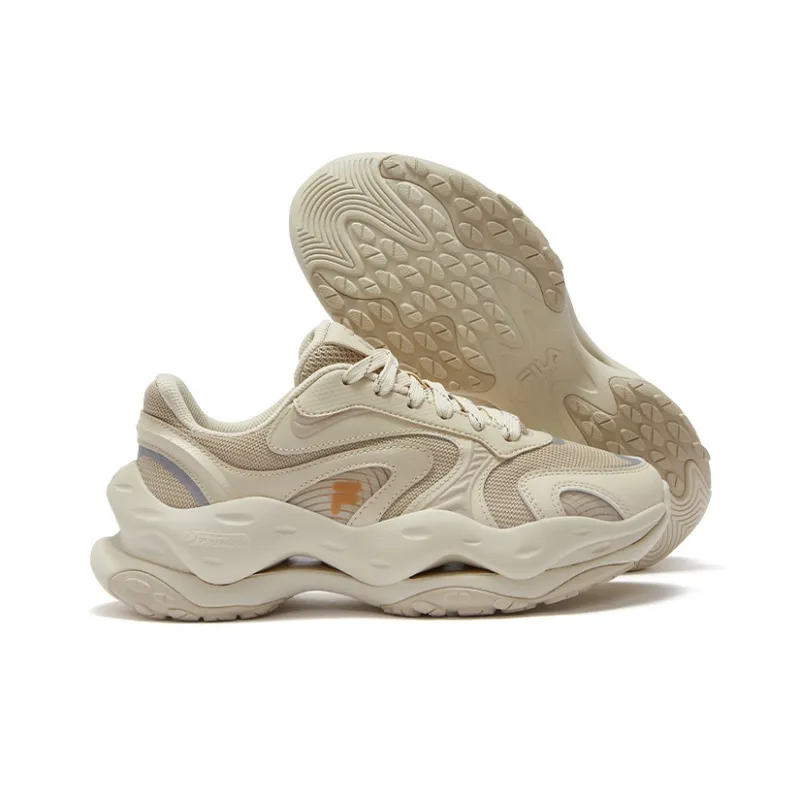 FILA FUSION Cheese Cheese Wear-Resistant Low-Top Casual Shoes Women's Angola Brown-2