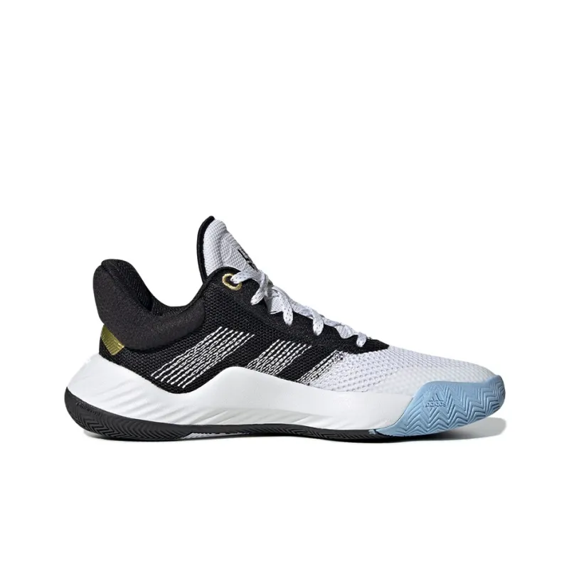 Adidas D.O.N. Issue #1 J Mitchell Slip Resistant Cushioning Low Top Performance Basketball Shoes Black White Teenagers-1