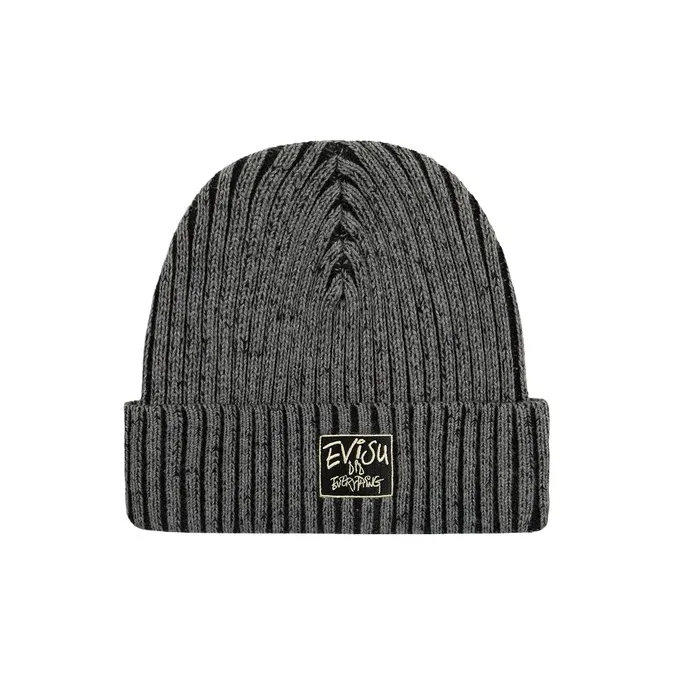 EVISU Cotton Beanies Unisex Black-1