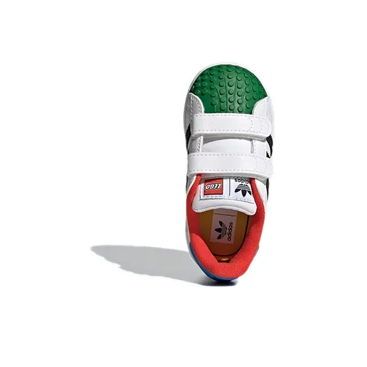 LEGO x Adidas Originals Abrasion Resistant Low Top Baby & Toddler Shoes White Green Blue Infant And Toddler-5