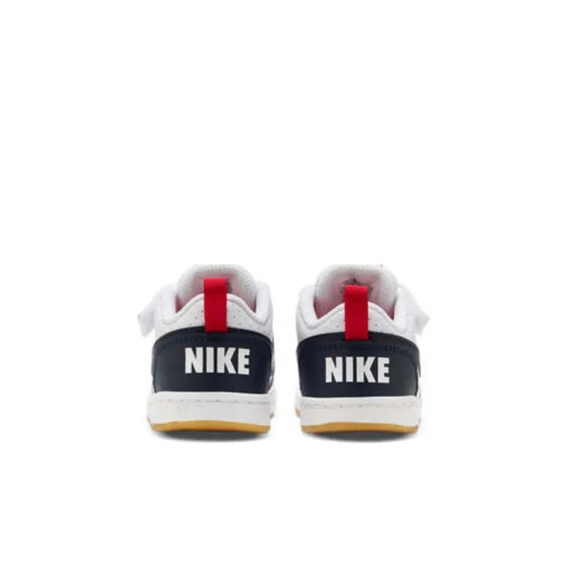 Nike Court Borough Low Top Skateboard Shoes White Blue Red Infant And Toddler-4