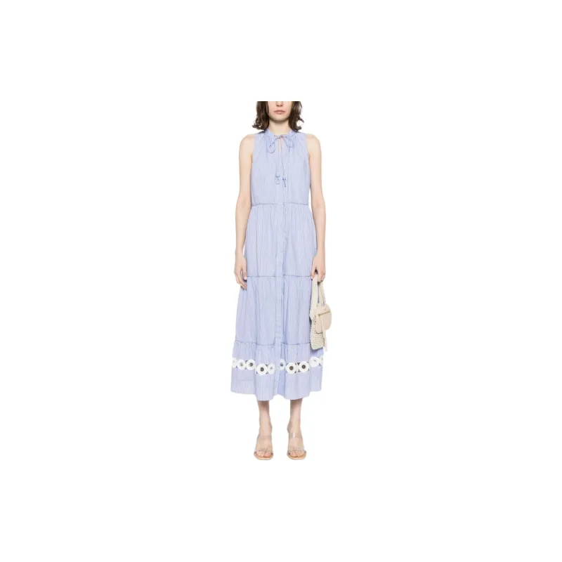 Sachin & Babi Positano Pinstripe pattern Midi Dress-1