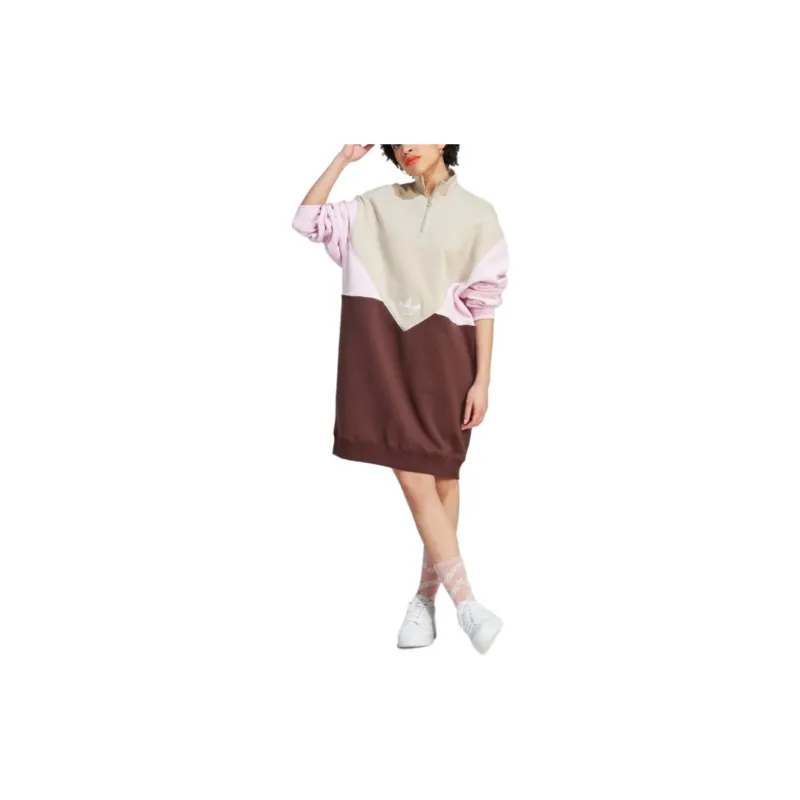 Adidas Long-Sleeved Dresses Women's Beige-1
