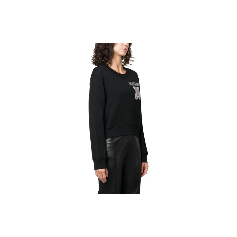 MOSCHINO Teddy Bear Embellished Crewneck Sweatshirt-3