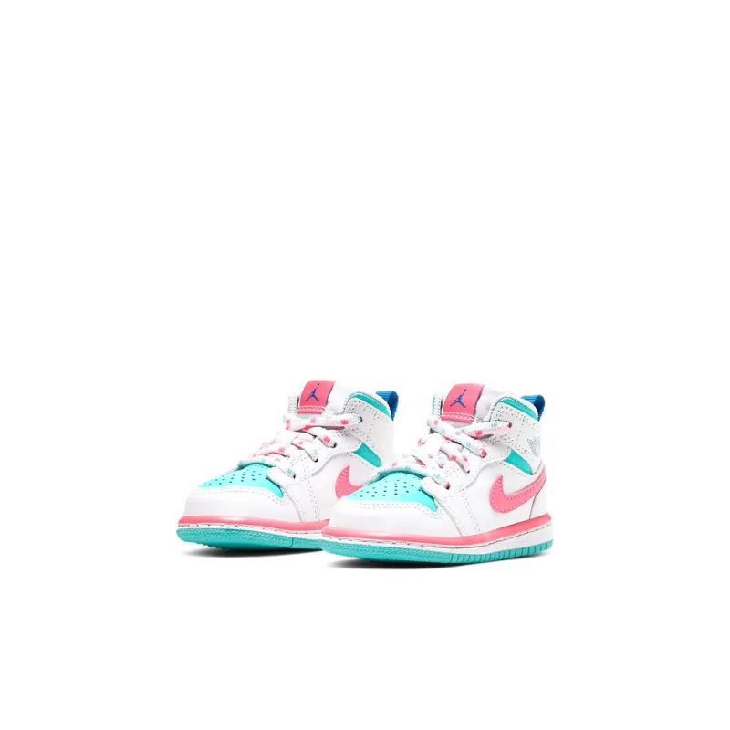 Jordan 1 Mid White Pink Green Soar TD-2