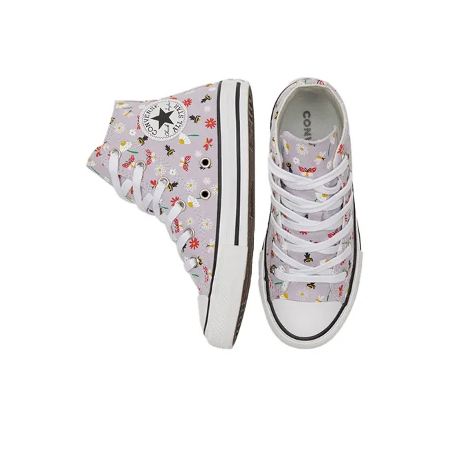 Converse Chuck Taylor All Star Anti Slip Wear Resistant High Top Kids Canvas Shoes Purple Teenagers-3