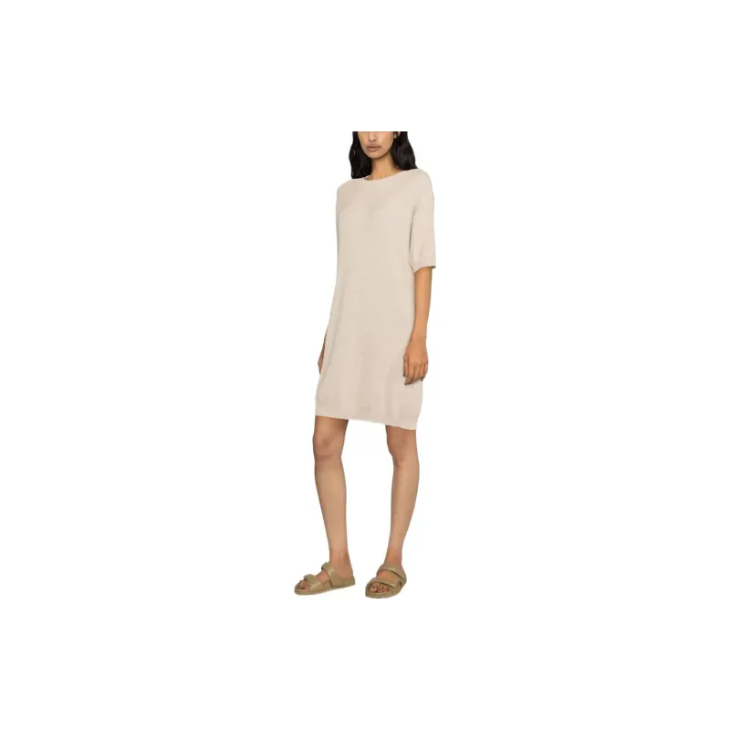 Brunello Cucinelli Short Sleeved Dresses Women's Beige-3