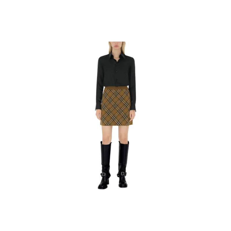 Burberry Casual Short Skirts Women's Taupe Gray-3