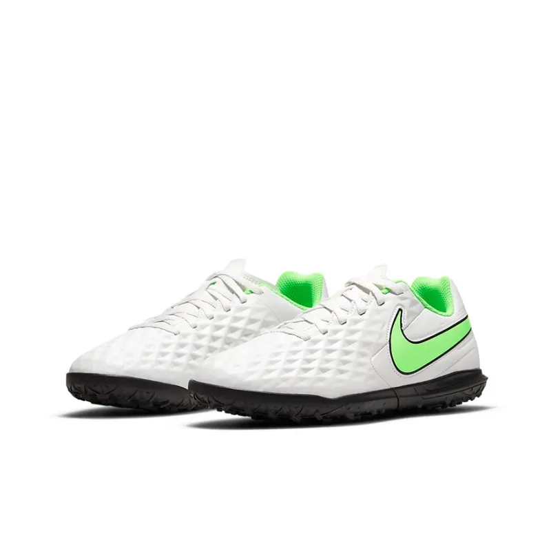 Nike Tiempo Legend 8 Club TF Anti Slip Wear Resistant Low Top Kids' Soccer Shoes White Green Kids'-2