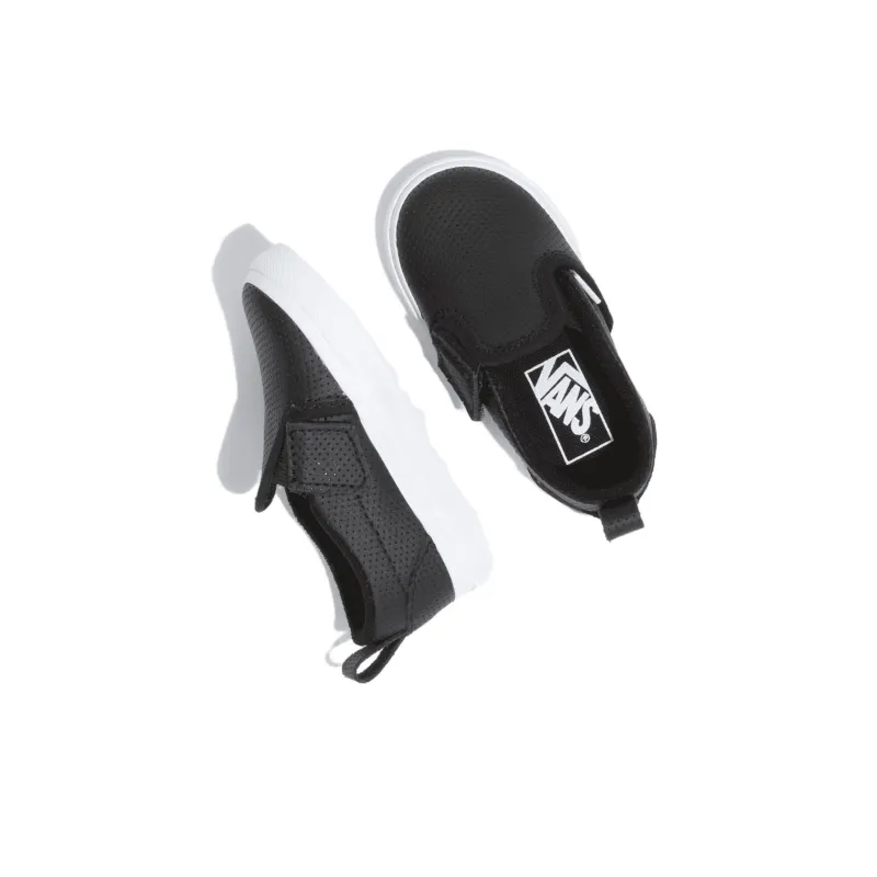 Vans Toddler Perf Slip-on Velcr Lightweight And Wear-resistant Low-Top Toddler Shoes Black Infant And Toddler-2