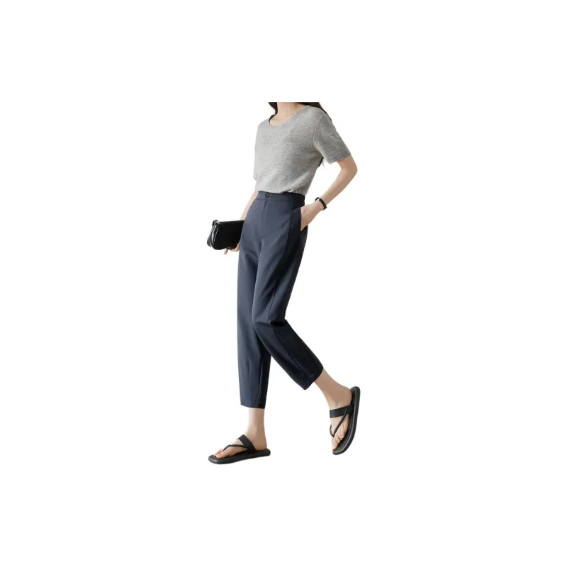 Mo Han Yi Mei Casual Pants Women's Gray Blue-3