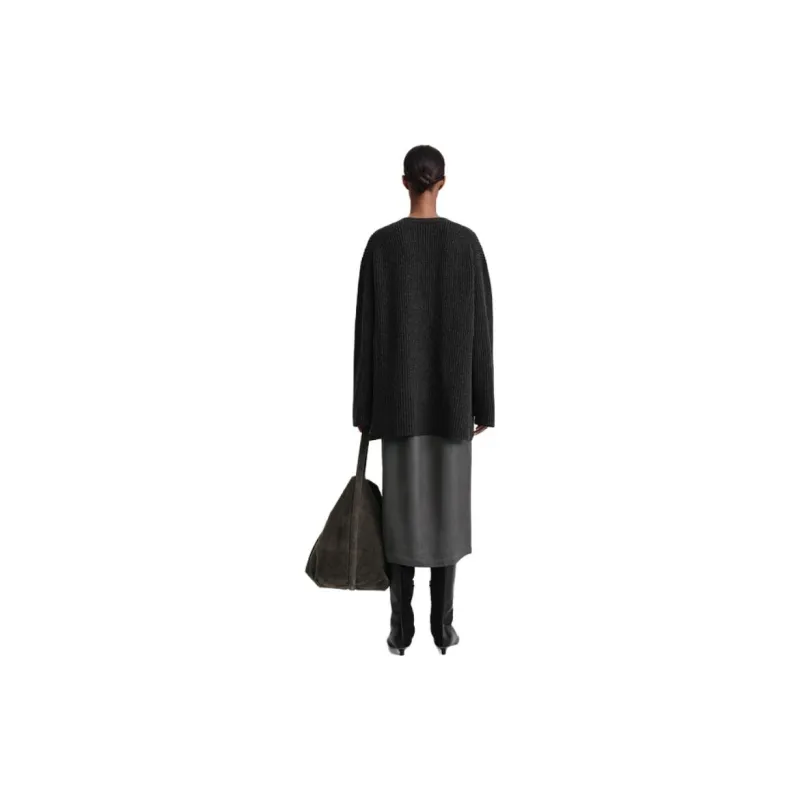 Toteme Mélange-effect Wool V-neck Cardigan-1