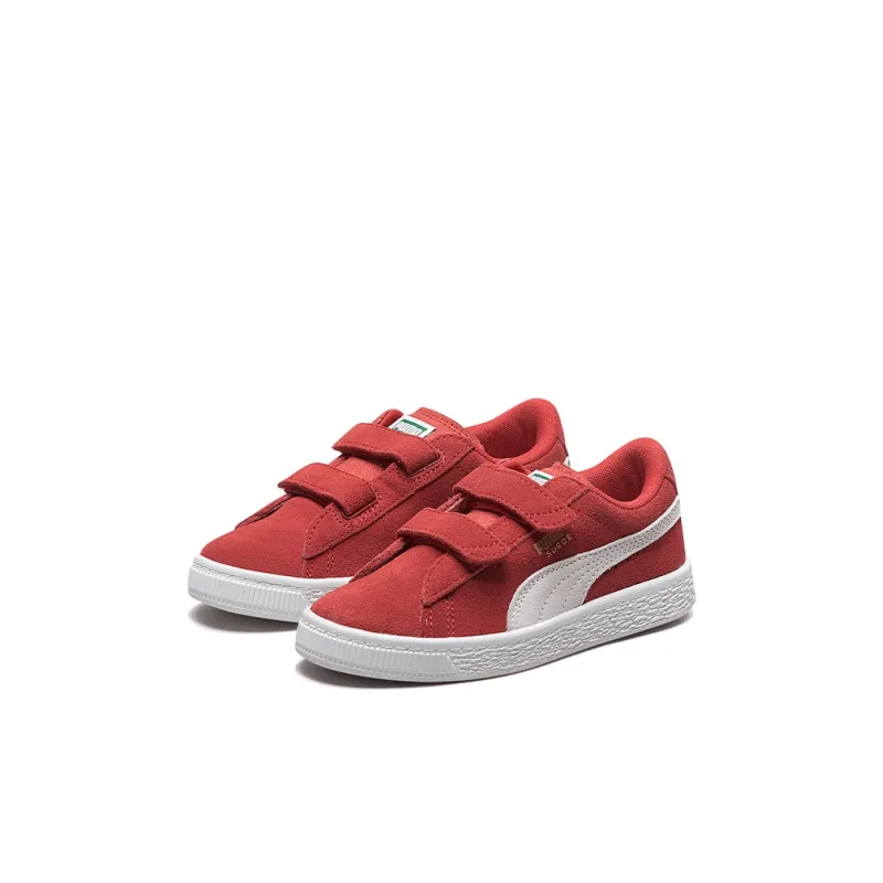 PUMA Suede 2 Straps Low Top Kids' Skateboarding Shoes Red White Children Aged 3 7 Years Old-2