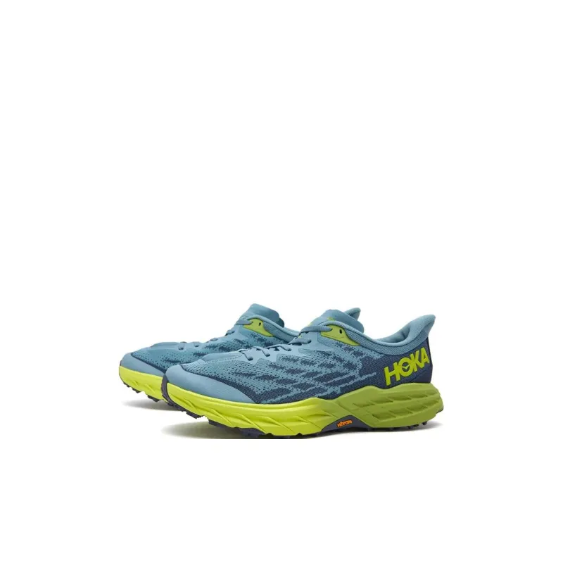 HOKA ONE ONE Speedgoat 5 Anti Slip Wear Resistant Low Top Kids' Running Shoes Yellow Green Kids'-1