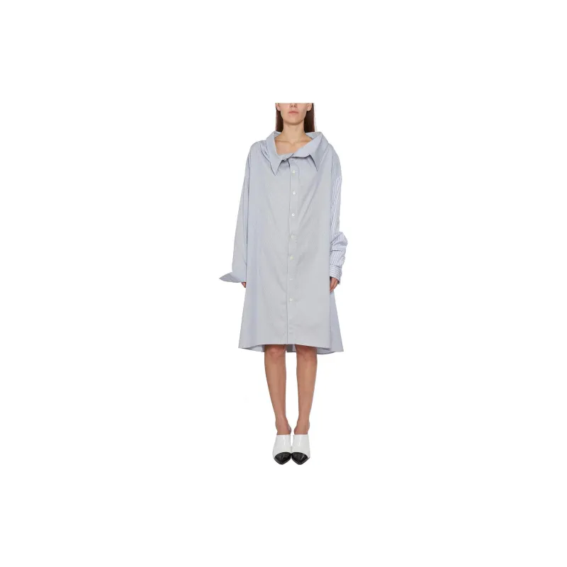 AMBUSH One-Shoulder Striped Shirt Dress-1