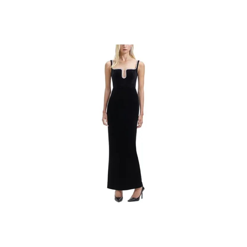 Self portrait Slip Dress Women's Classic Black-1