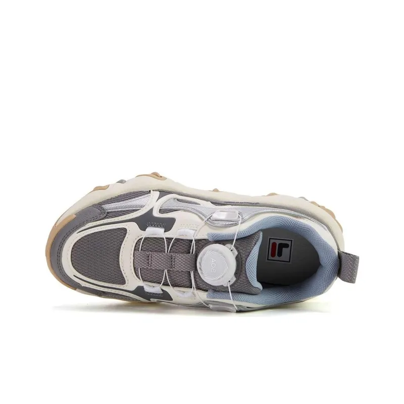 FILA KIDS Tiger Claw Low Top Kids' Running Shoes Gray Wheat Teenagers-3