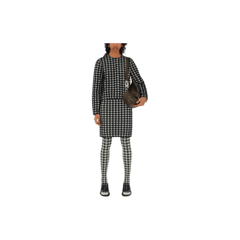 Burberry Houndstooth Pattern Knitted Mini Skirt-2