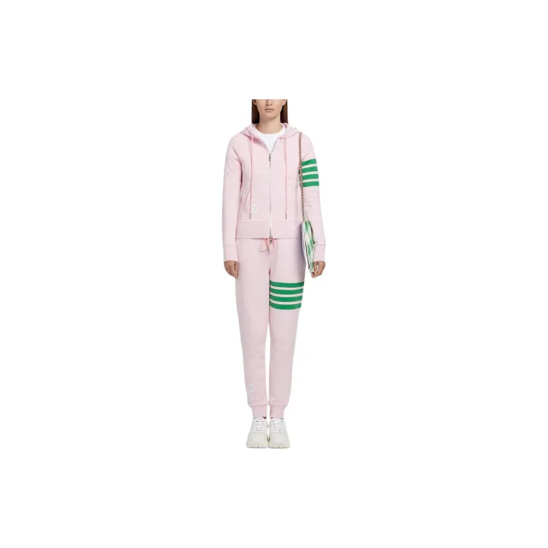 THOM BROWNE· Classic 4 Bar Loopback Hoodie Jackets Coats Women's Light Pink-4