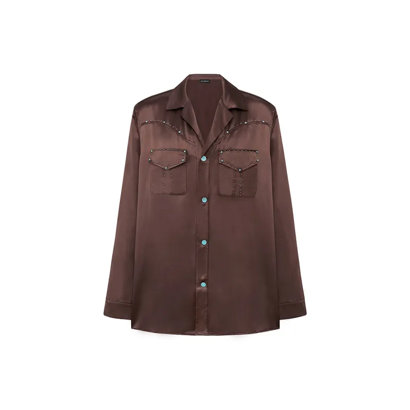 SILKY MIRACLE FW24 Loungewear Men's Chocolate Brown Set-1