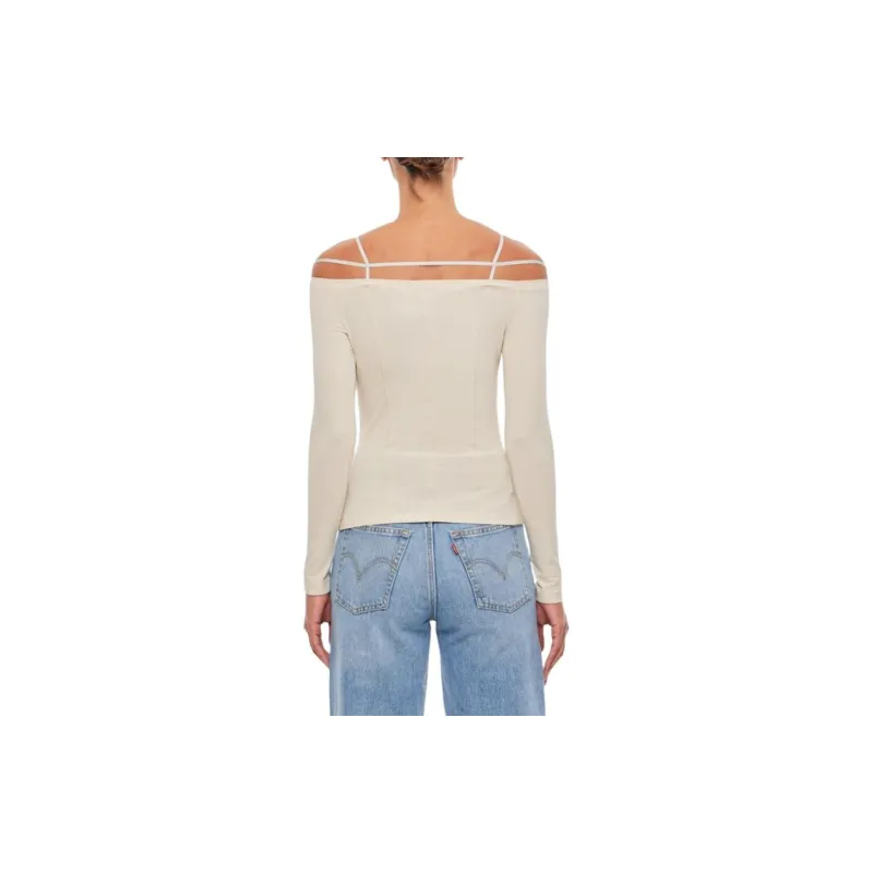 Jacquemus Long Sleeve Lingerie T Shirt 'Beige'-4