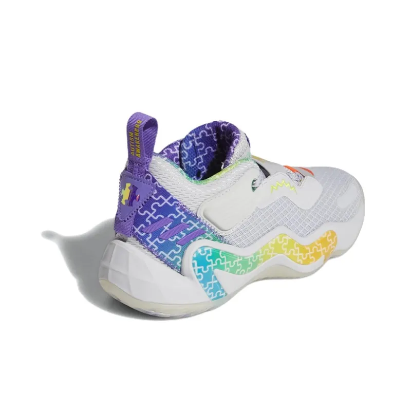 Adidas D.O.N. Issue #3 J Mid Top Performance Basketball Shoes Gray Teenagers-3