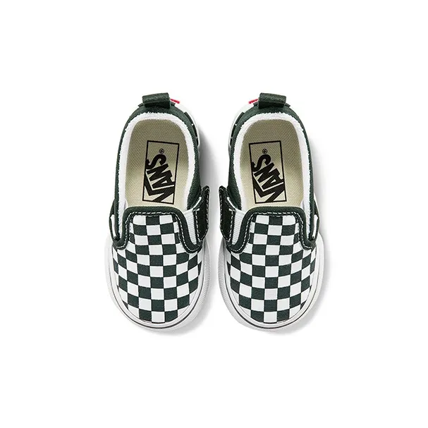 Vans Slip-on V Lightweight And Wear-resistant Low-Top Skateboard Shoes Green White Infant And Toddler-2