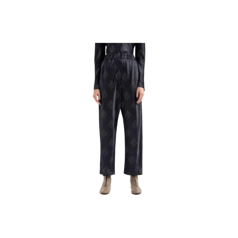 GIORGIO ARMANI Geometric Printed Crepe Trousers-2