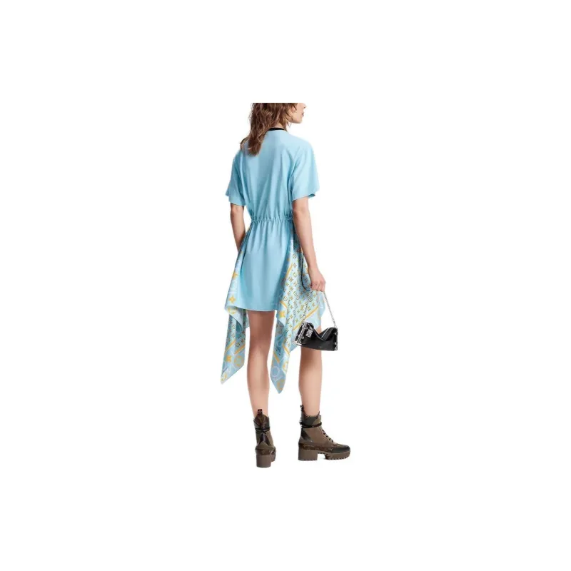 LOUIS VUITTON Scarf Insert T-Shirt Dress-4