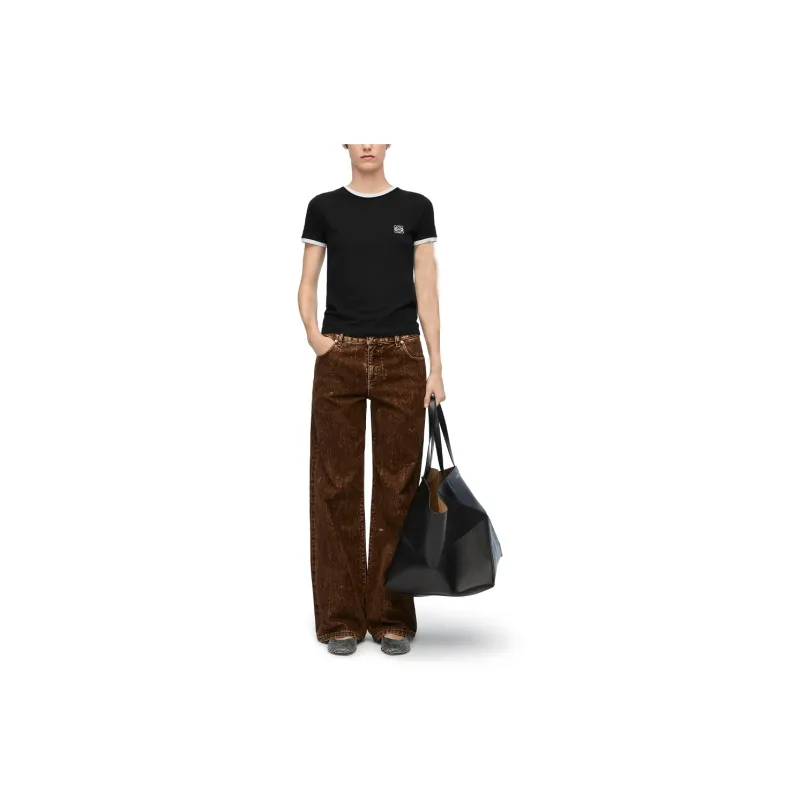 LOEWE Slim Fit T Shirt 'Black/White'-1