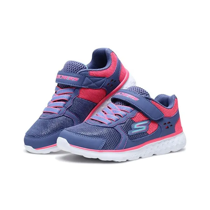 Skechers Go Run 400 Sparkle Sprinters Low Top Running Shoes Blue Pink Teenagers-2