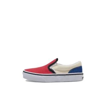 Vans Slip-on Anti-Slip Wear-Resistant Low-Top Kids' Skateboarding Shoes White Red Kids'