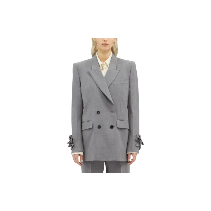MSGM Floral Appliqué Logo Patch Blazer-1