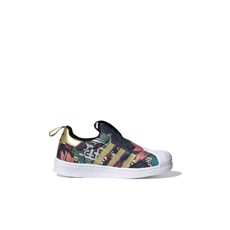 Adidas Originals Superstar Series Breathable Low Top Kids' Skateboarding Shoes Green Children Aged 3 7 Years Old-1