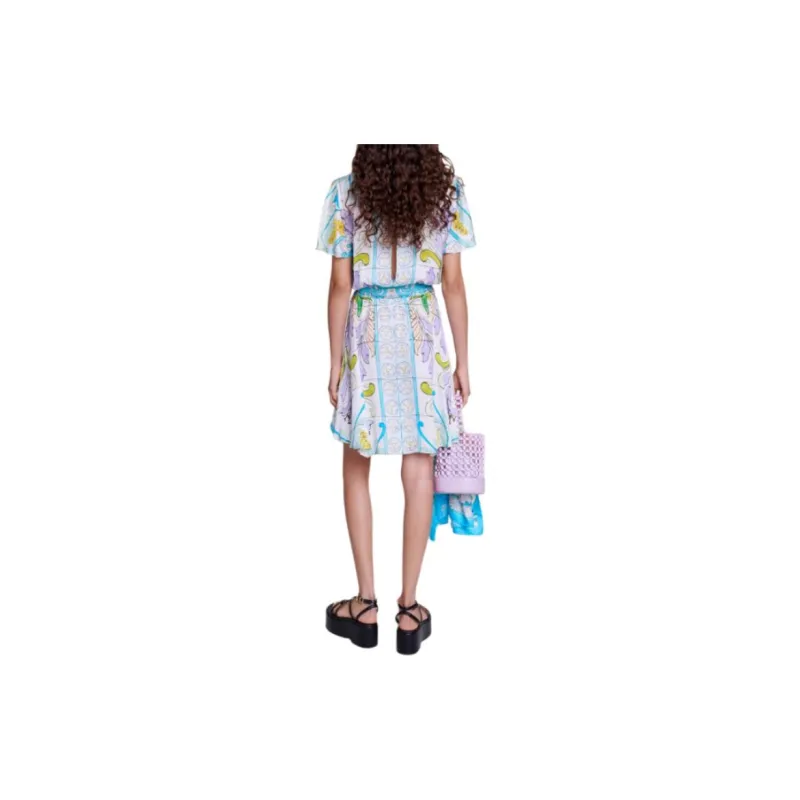 Maje Mosaic print Satin Minidress-3