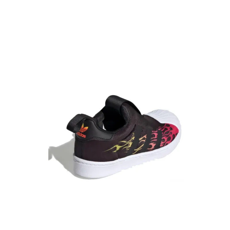 Adidas Originals 360 C Slip Resistant Cushioning Abrasion Resistant Low Top Skateboard Shoes Black Red Pre school-3