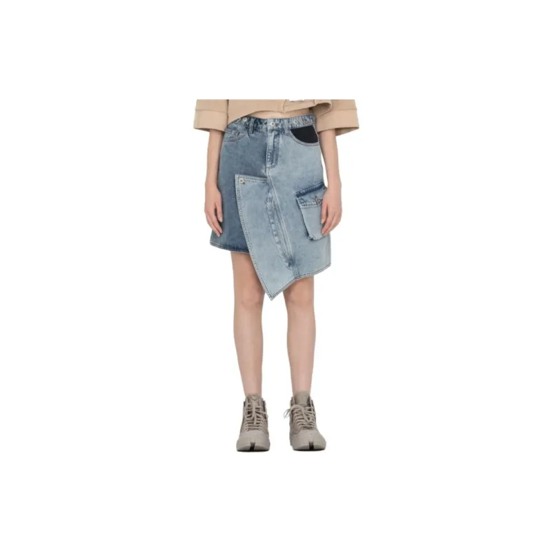 Feng Chen Wang Denim Short Skirts Women's Blue-1