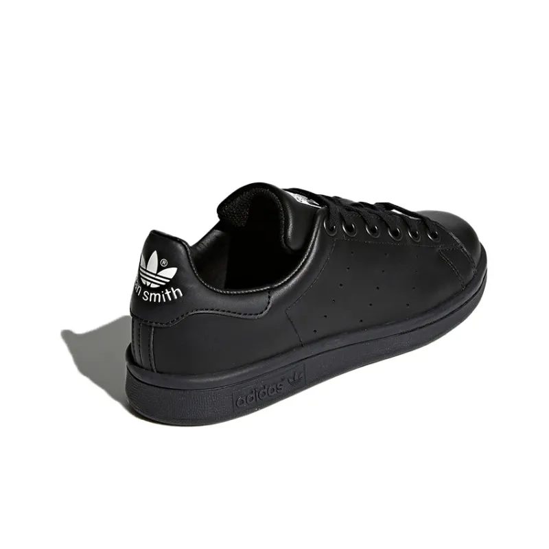 Adidas Originals STAN SMITH Collection J Wear Resistant Low Top Kids' Skateboarding Shoes Black Teenagers-3