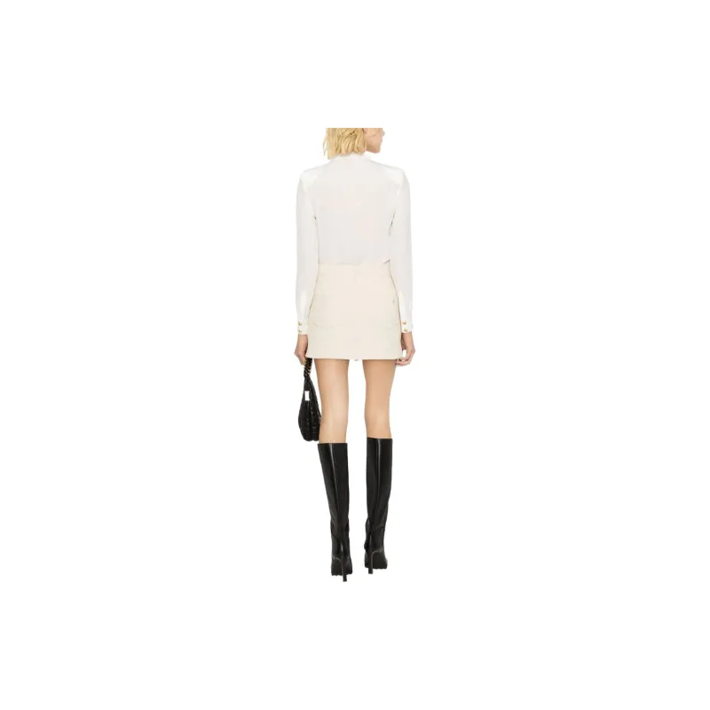 BALMAIN Padded Shoulders Silk Blouse-2