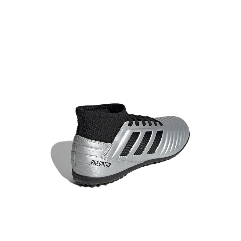 Adidas Predator Tango 19.3 Wear-Resistant Mid-Top Kids' Soccer Shoes Silver Black Patchwork Children Aged 3-7 Years Old-4