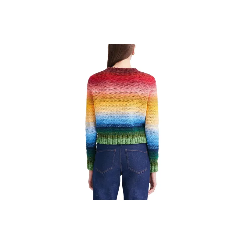 OSCAR DE LA RENTA Rainbow-ombre Crochet-knit Jumper-1